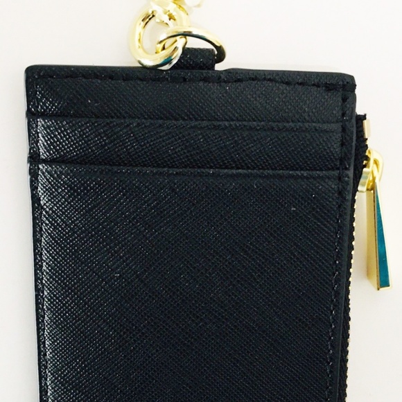 NWT Tory Burch Emerson Black Leather Lanyard Coin - Picture 4 of 5